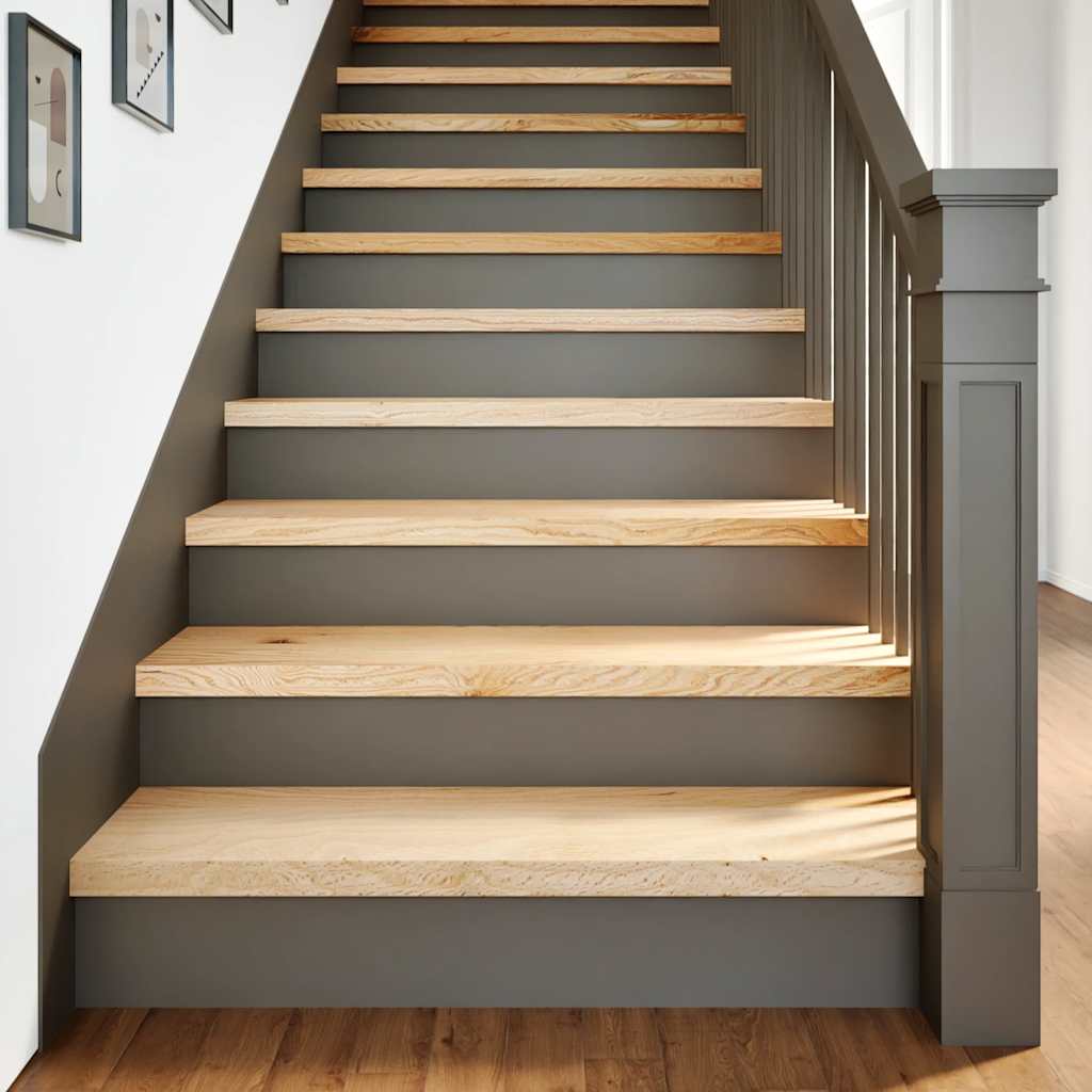 trappemåtter 16 stk ubehandlet 90x25x2 cm massivt egetræ