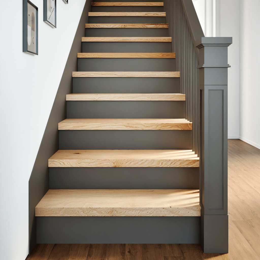 trappemåtter 16 stk ubehandlet 80x30x2 cm massivt egetræ