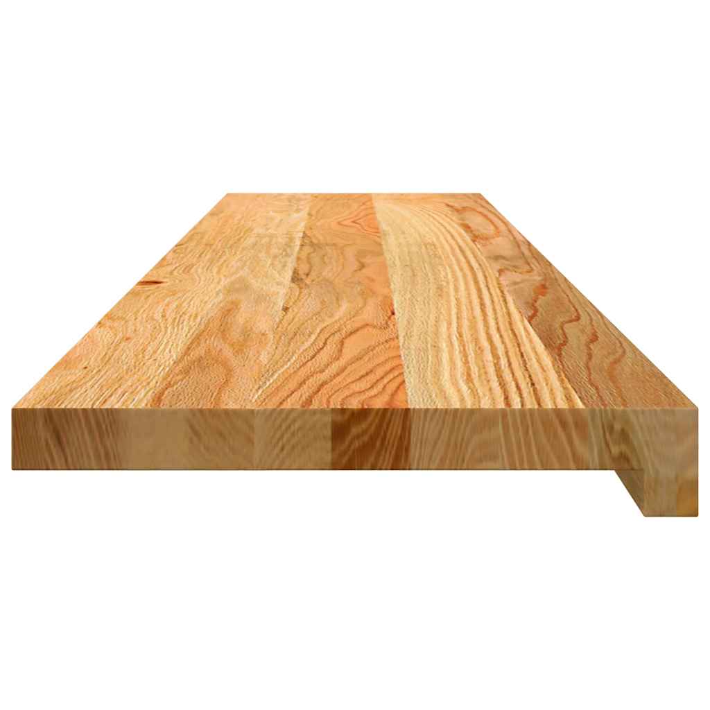 trappemåtter 4 stk lysebrun 110x30x2 cm massivt egetræ