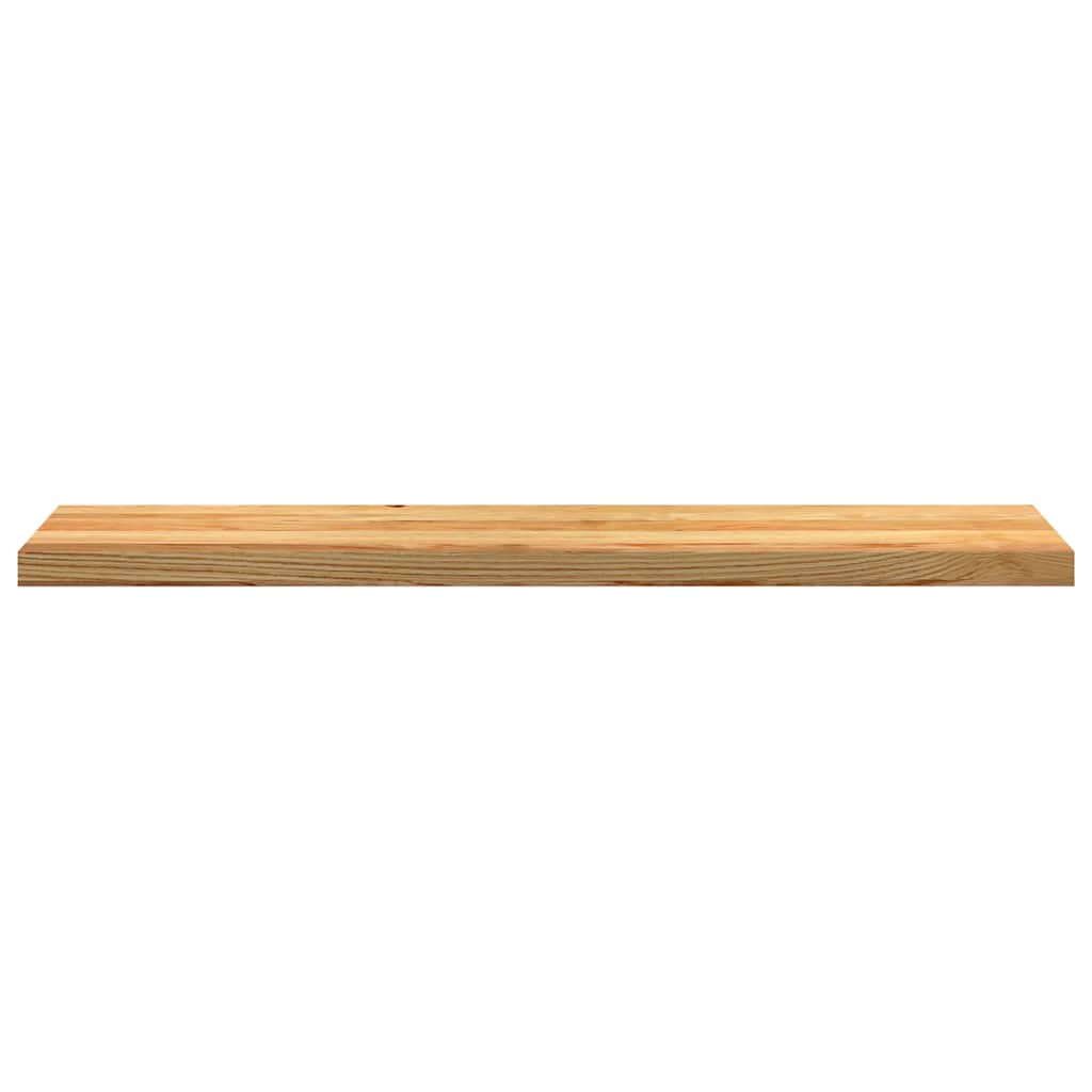trappemåtter 12 stk. lysebrun 120x25x2 cm massivt egetræ