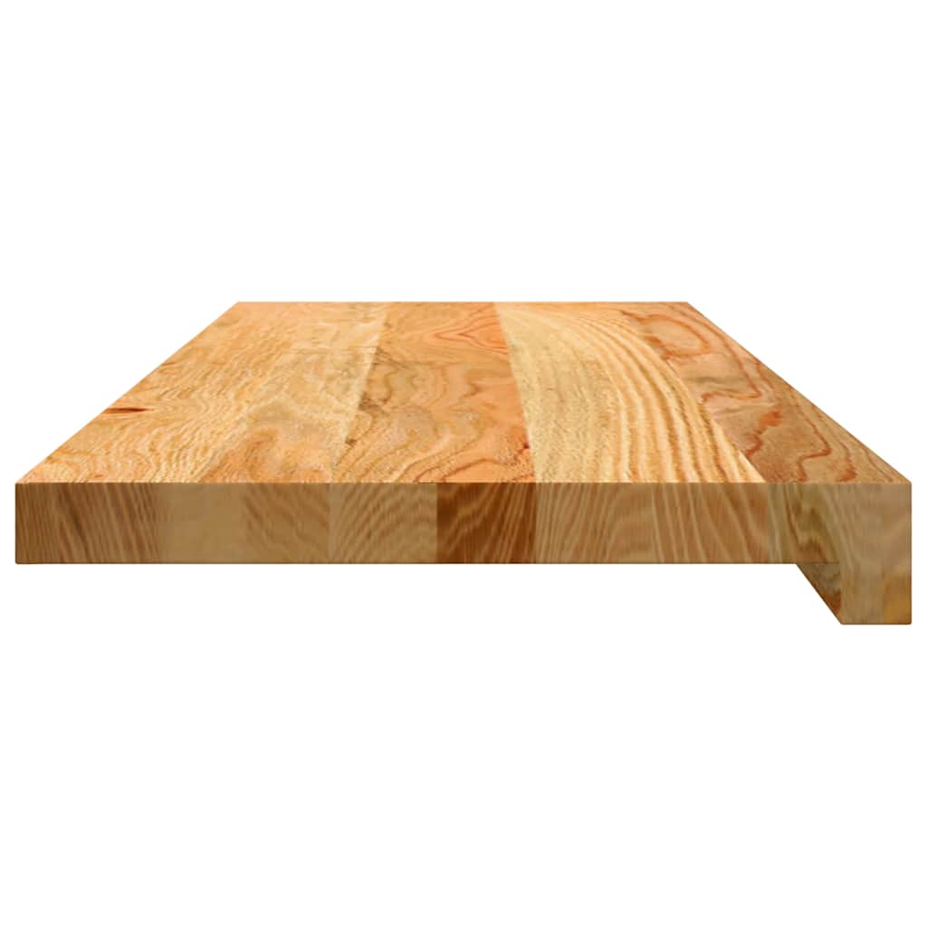 trappemåtter 12 stk. lysebrun 70x30x2 cm massivt egetræ