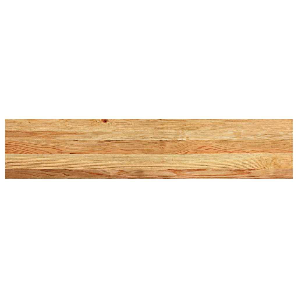 trappemåtter 12 stk. lysebrun 120x30x2 cm massivt egetræ