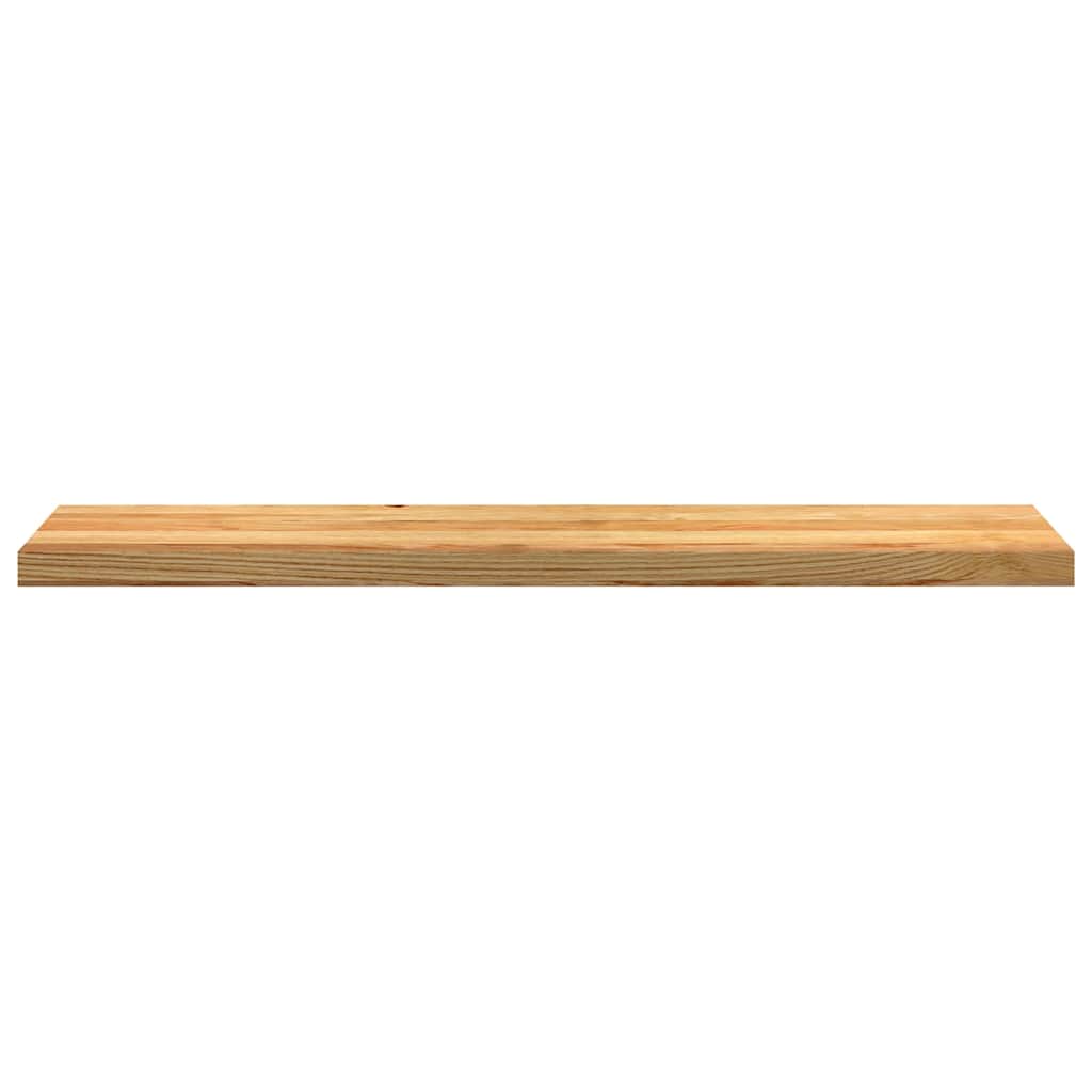 trappemåtter 12 stk. lysebrun 120x30x2 cm massivt egetræ