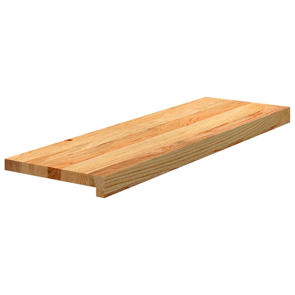 trappemåtter 16 stk. lysebrun 80x30x2 cm massivt egetræ
