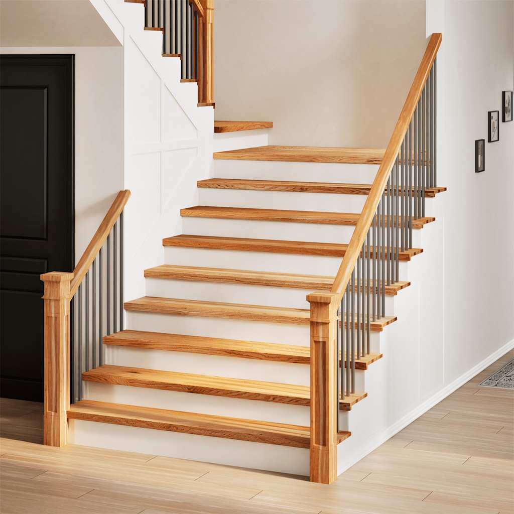 trappemåtter 20 stk lysebrun 120x25x2 cm massivt egetræ