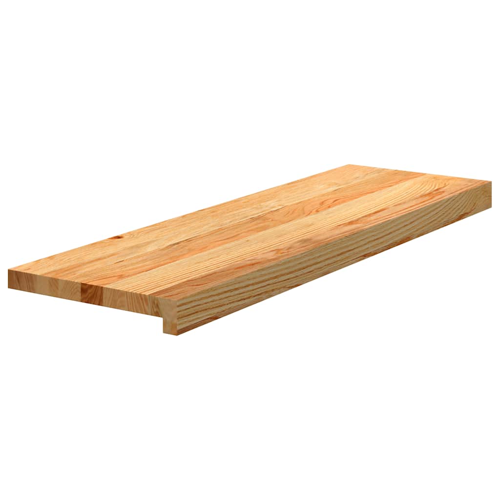 trappemåtter 20 stk. lysebrun 80x30x2 cm massivt egetræ