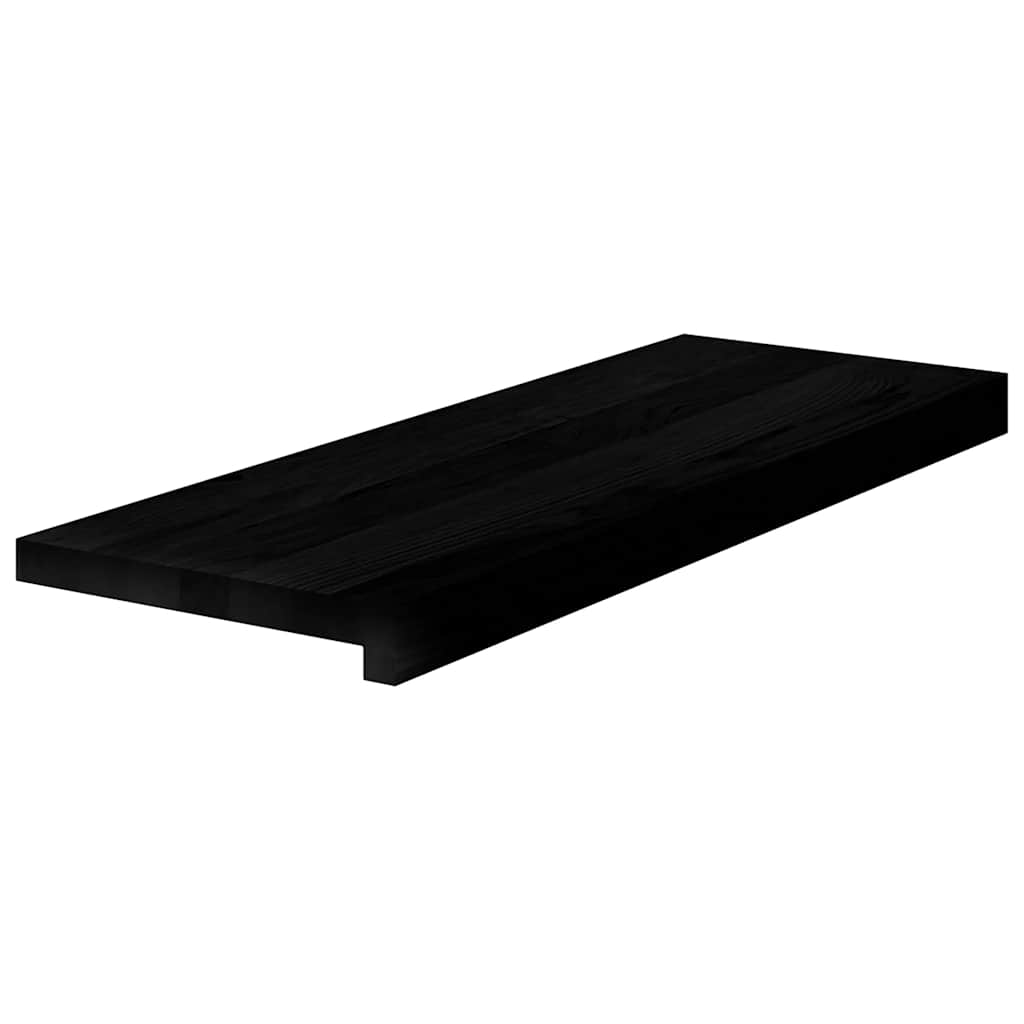 trappemåtter 8 stk. brunsort 70x25x2 cm massivt egetræ