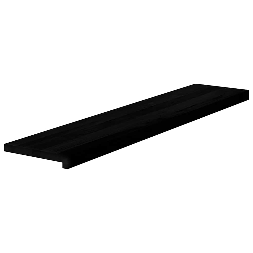 trappemåtter 8 stk. brunsort 120x30x2 cm massivt egetræ