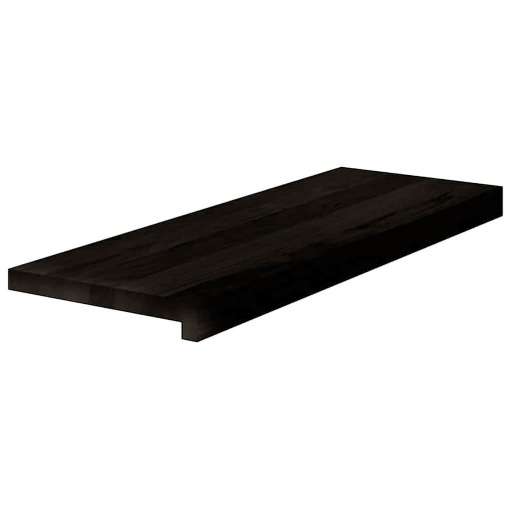 trappemåtter 12 stk. brunsort 70x25x2 cm massivt egetræ