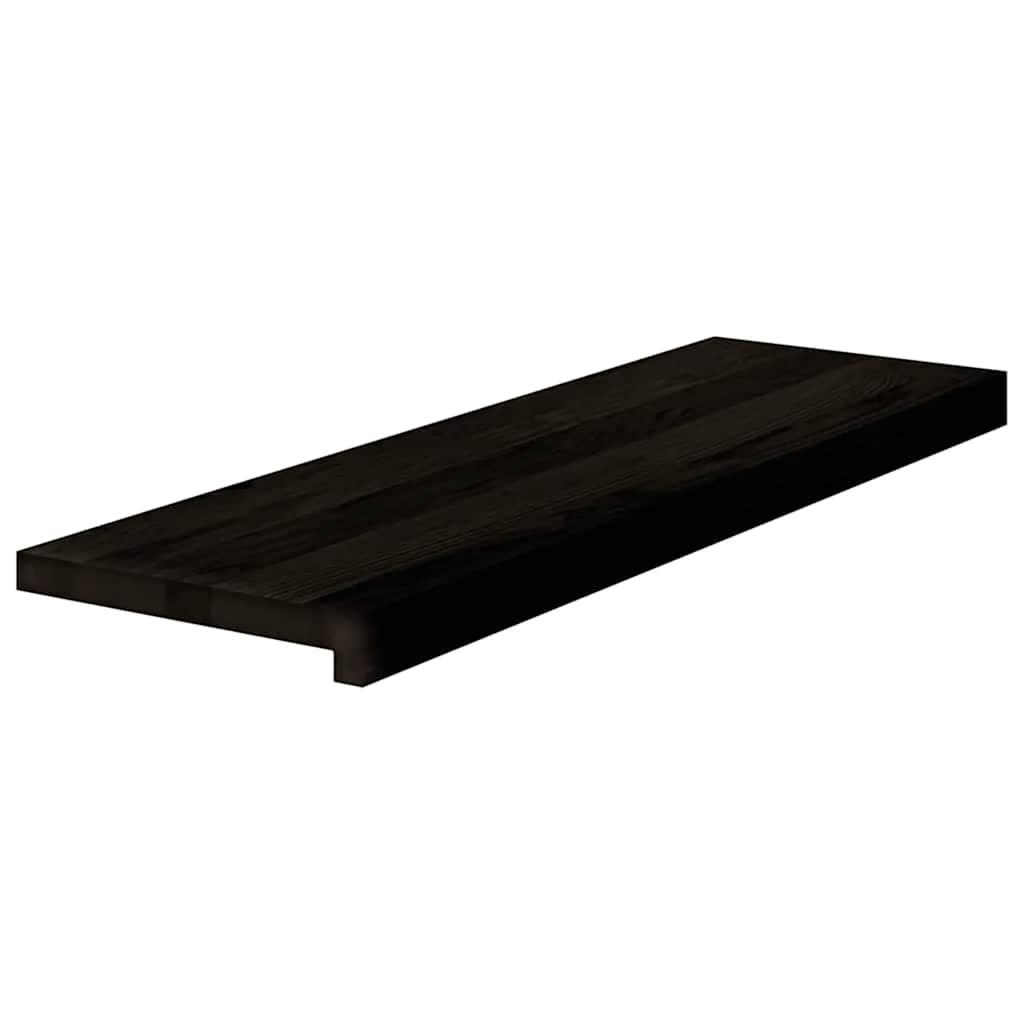 trappemåtter 12 stk. brunsort 80x25x2 cm massivt egetræ