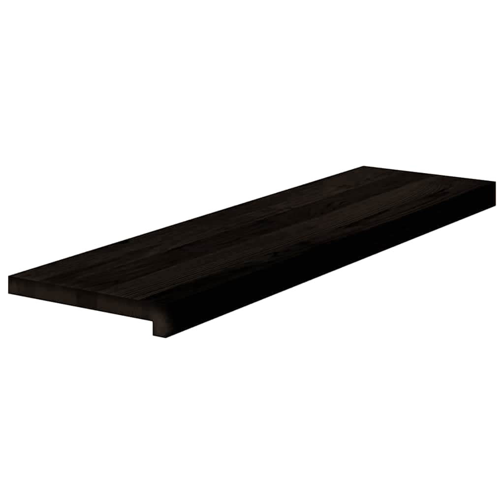 trappemåtter 12 stk. brunsort 90x25x2 cm massivt egetræ