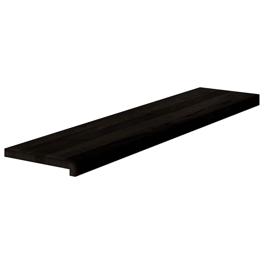 trappemåtter 12 stk. brunsort 110x25x2 cm massivt egetræ