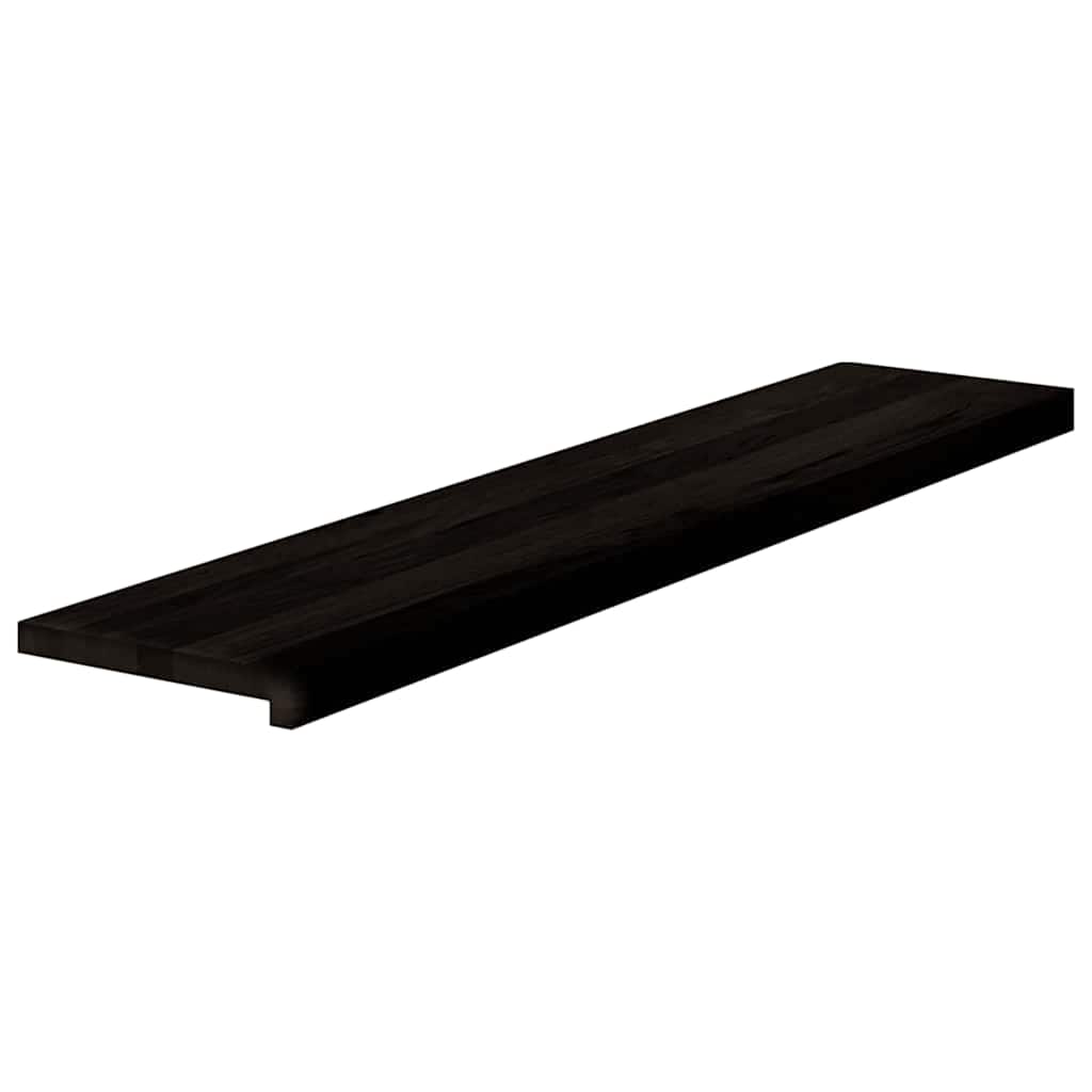 trappemåtter 12 stk. brunsort 120x25x2 cm massivt egetræ