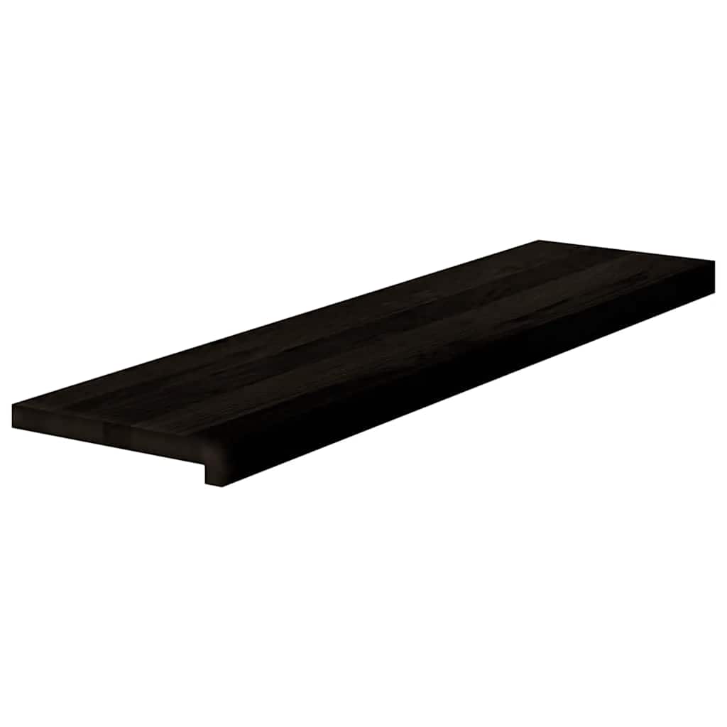 trappemåtter 12 stk. brunsort 100x30x2 cm massivt egetræ