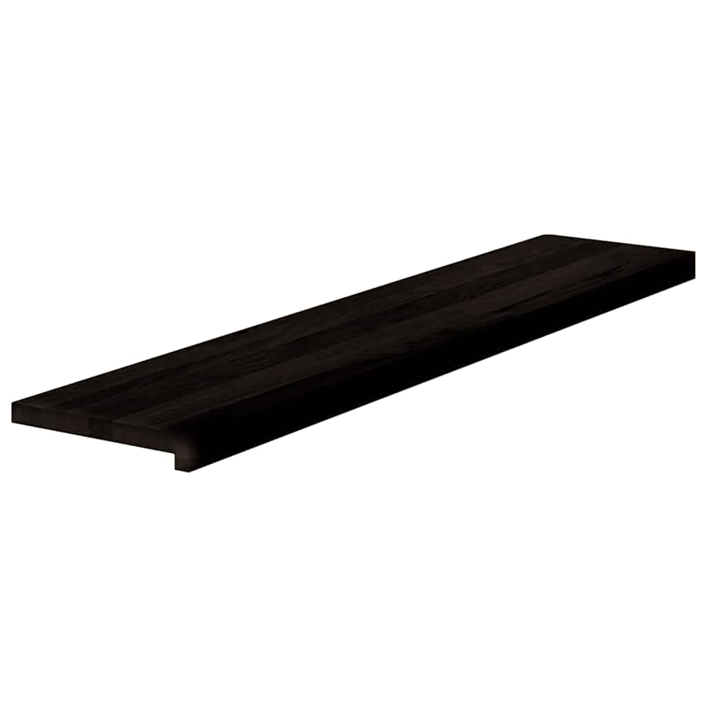 trappemåtter 12 stk. brunsort 120x30x2 cm massivt egetræ