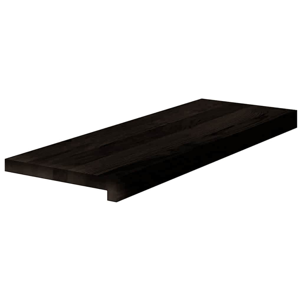 trappemåtter 16 stk. brunsort 70x25x2 cm massivt egetræ
