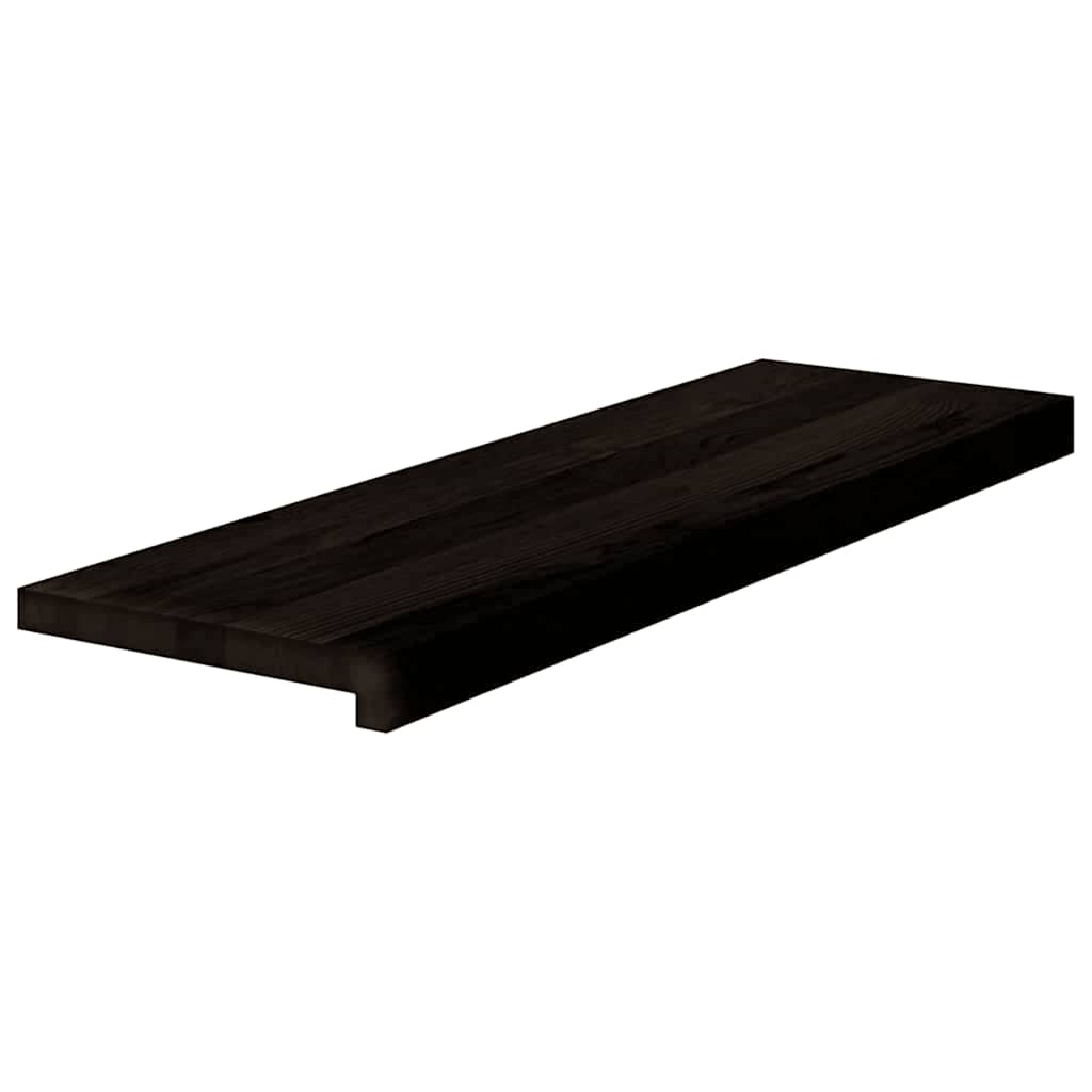 trappemåtter 16 stk. brunsort 80x25x2 cm massivt egetræ