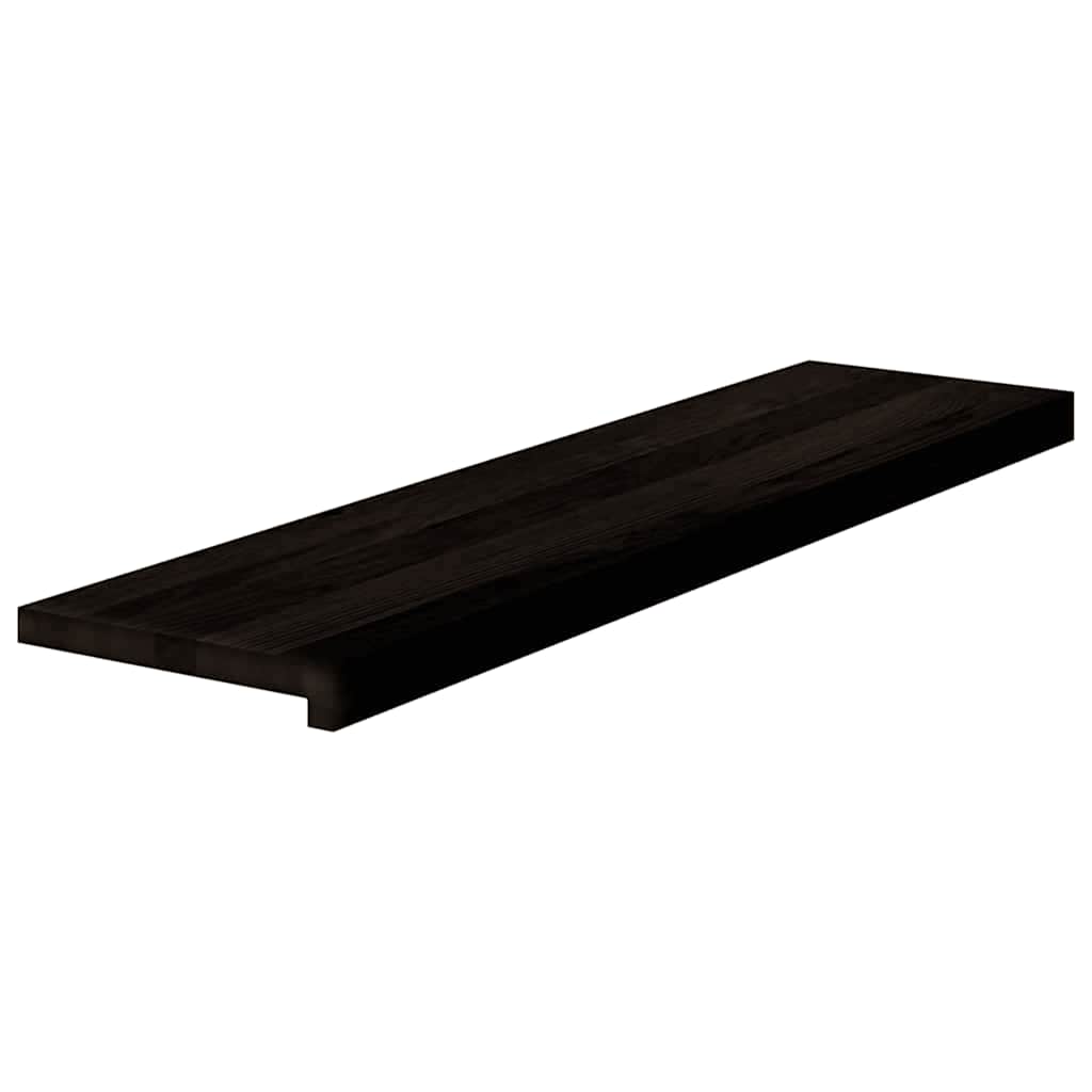 trappemåtter 16 stk. brunsort 100x25x2 cm massivt egetræ