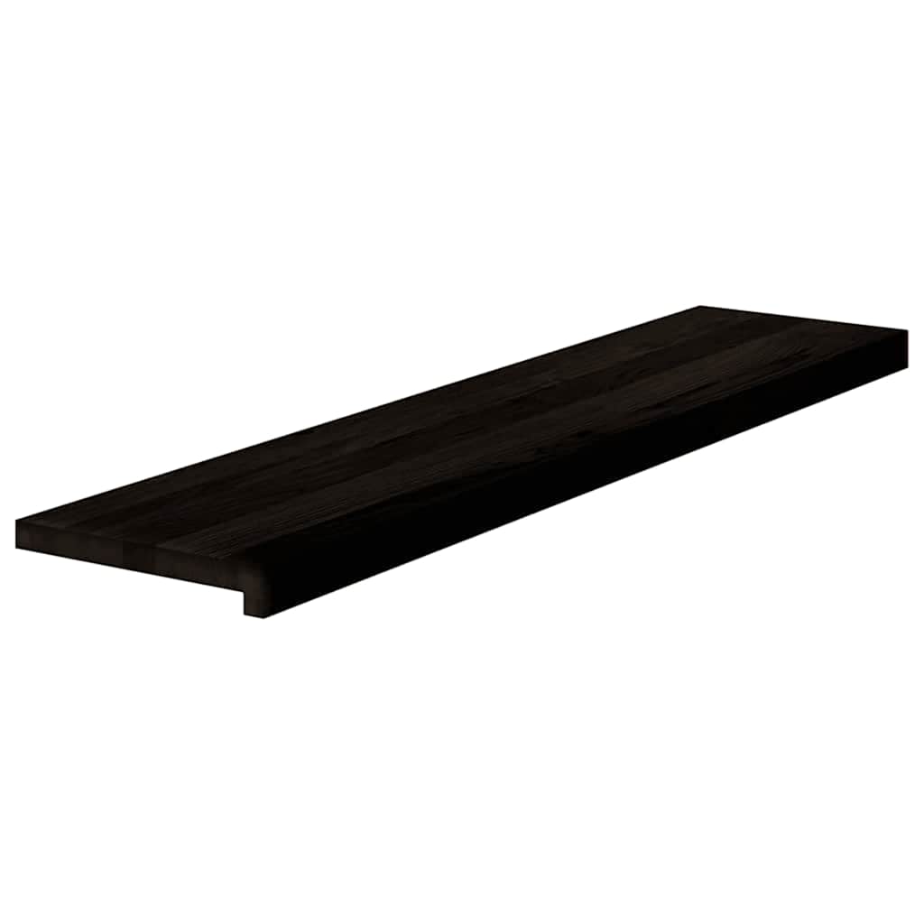 trappemåtter 16 stk. brunsort 110x30x2 cm massivt egetræ