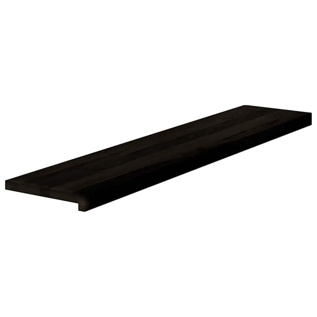 trappemåtter 16 stk. brunsort 120x30x2 cm massivt egetræ