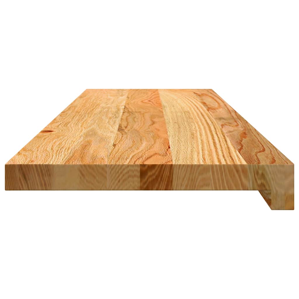 trappemåtter 2 stk lysebrun 90x25x2 cm massivt egetræ