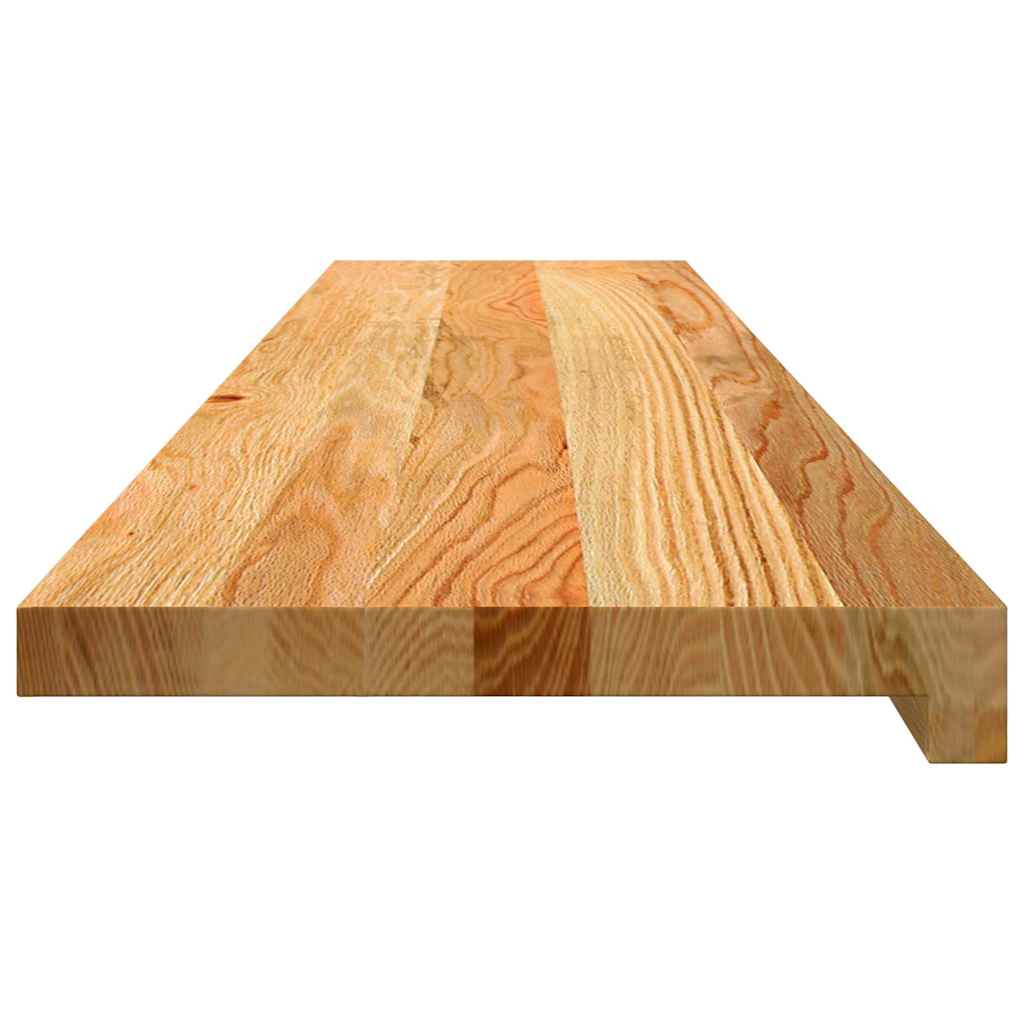 trappemåtter 2 stk lysebrun 120x30x2 cm massivt egetræ