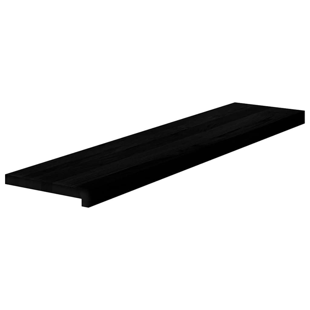 trappemåtter 2 stk. brunsort 110x25x2 cm massivt egetræ