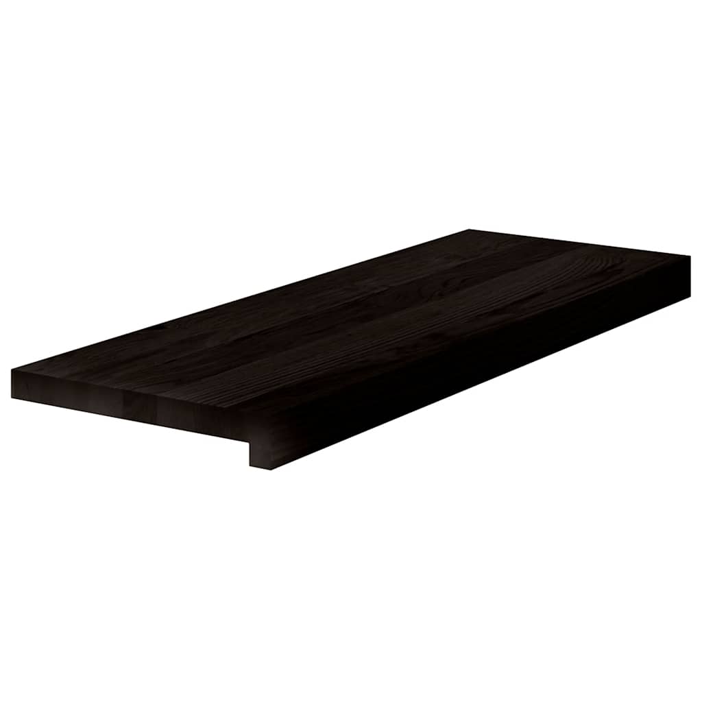 trappemåtter 2 stk. brunsort 70x30x2 cm massivt egetræ