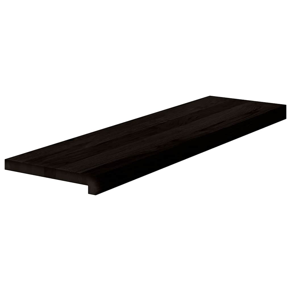 trappemåtter 2 stk. brunsort 90x30x2 cm massivt egetræ