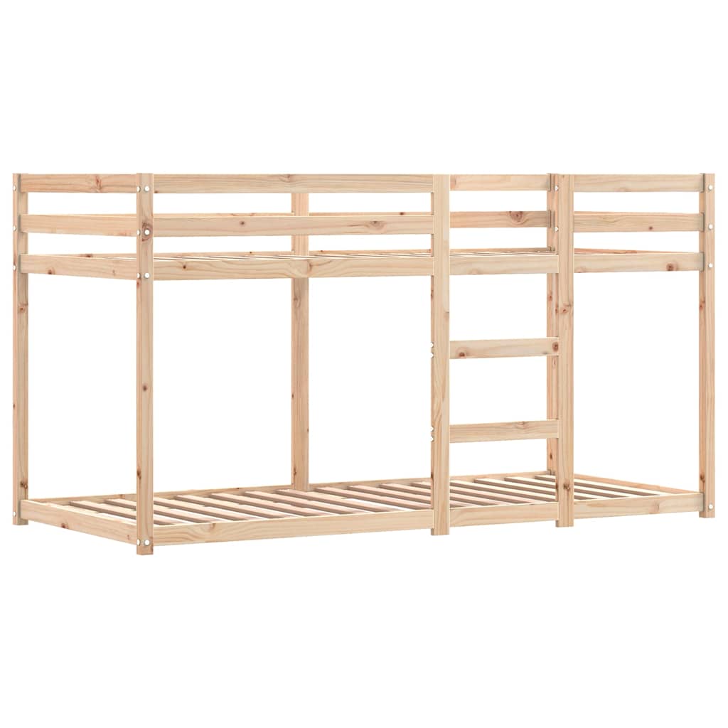 køjeseng med gardiner 90x190 cm massivt fyrretræ blå
