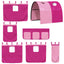 køjeseng med gardiner 90x190 cm massivt fyrretræ pink