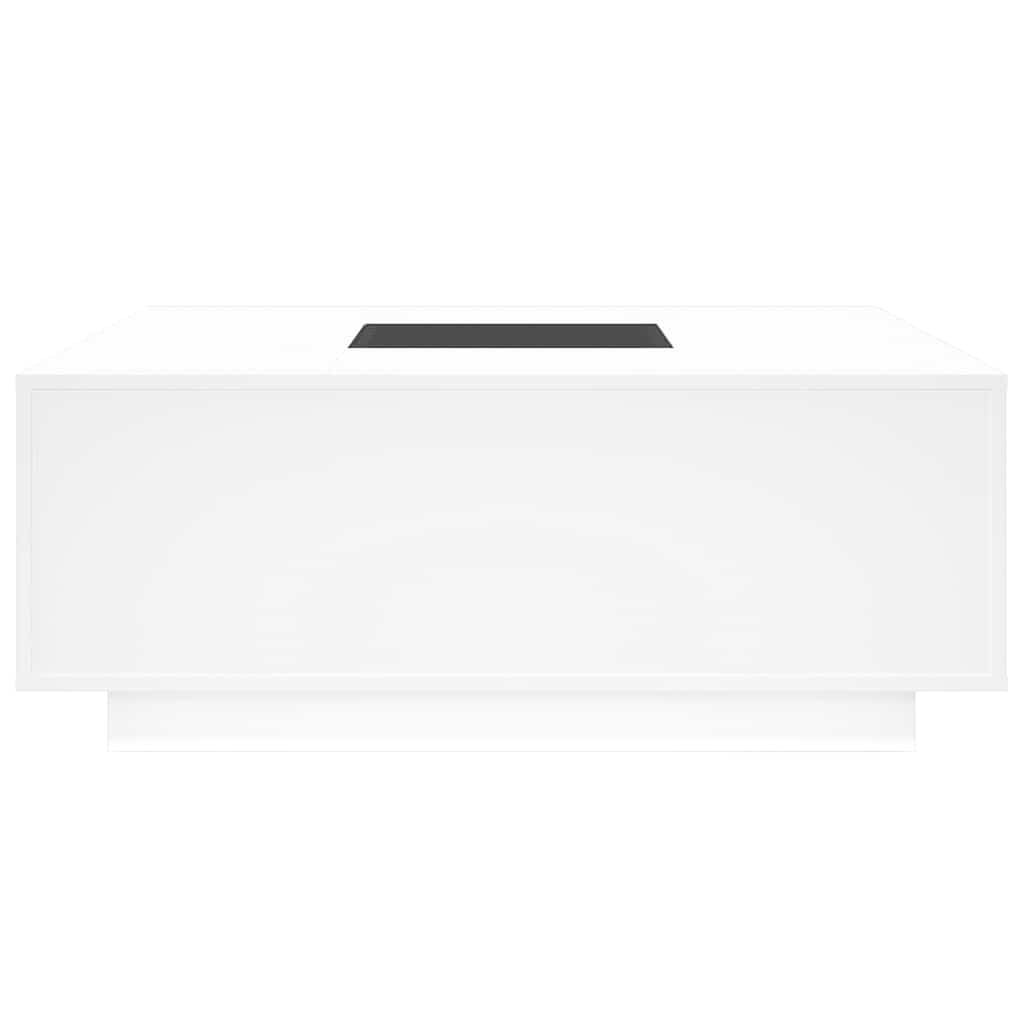 sofabord med Infinity LED-lys 100x100x40 cm hvid