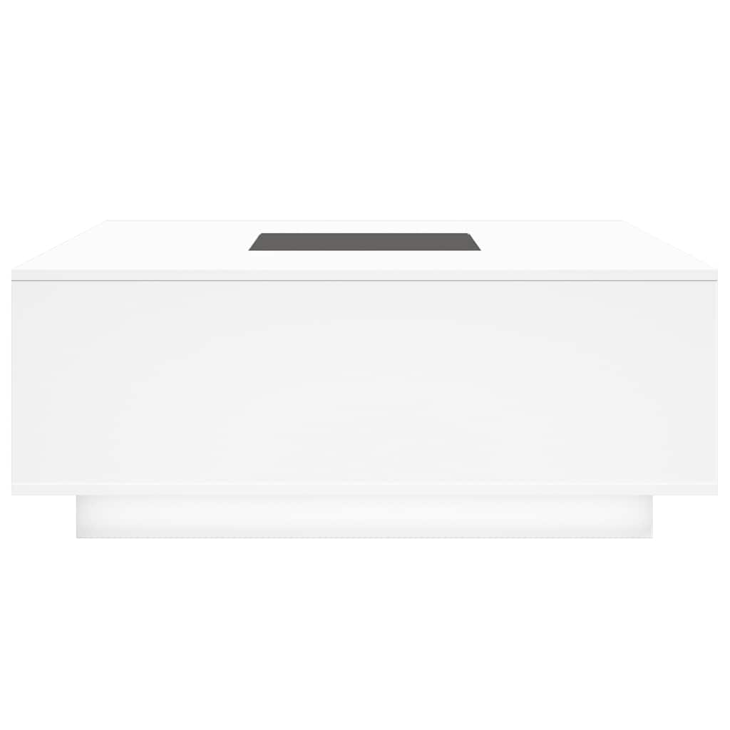 sofabord med Infinity LED-lys 100x100x40 cm hvid