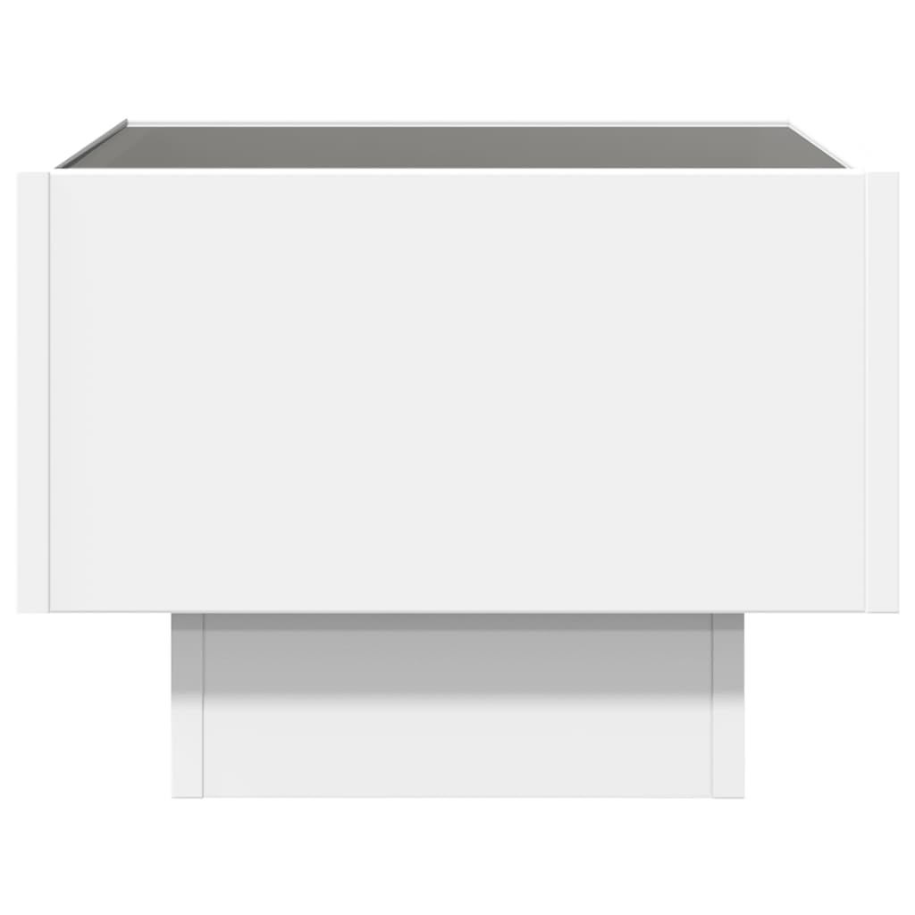 sengebord med Infinity LED-lys 40x40x30 cm hvid