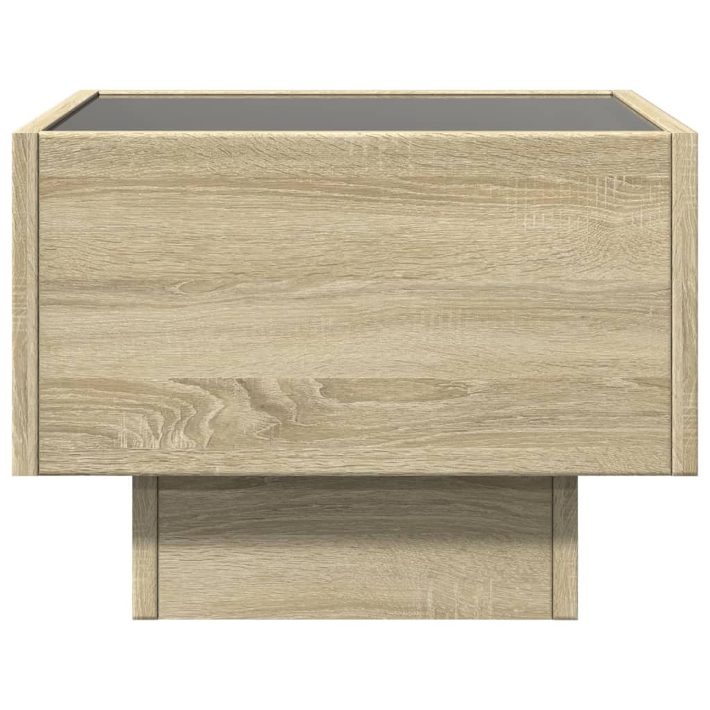 sengebord med Infinity LED-lys 40x40x30 cm sonoma-eg