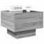 sofabord med Infinity LED-lys 40x40x30 cm grå sonoma-eg