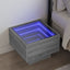 sofabord med Infinity LED-lys 40x40x30 cm grå sonoma-eg