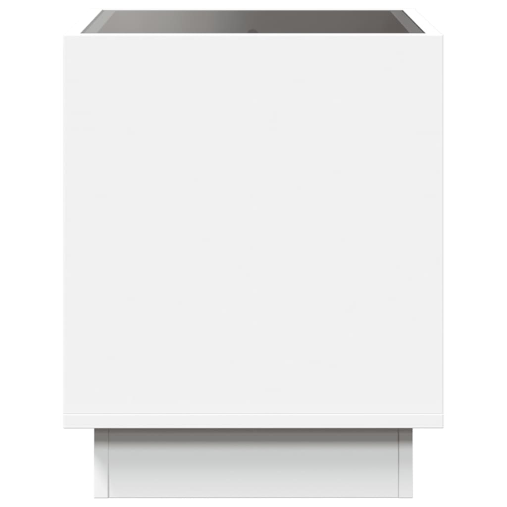 sengebord med Infinity LED-lys 50x50x50 cm hvid