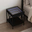 sengebord med Infinity LED-lys 40x40x49 cm sort