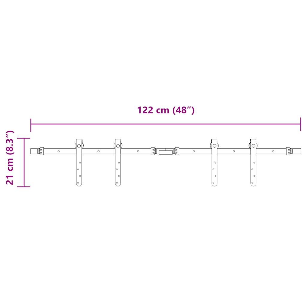 skydelågesæt til skabe 122 cm kulstofstål