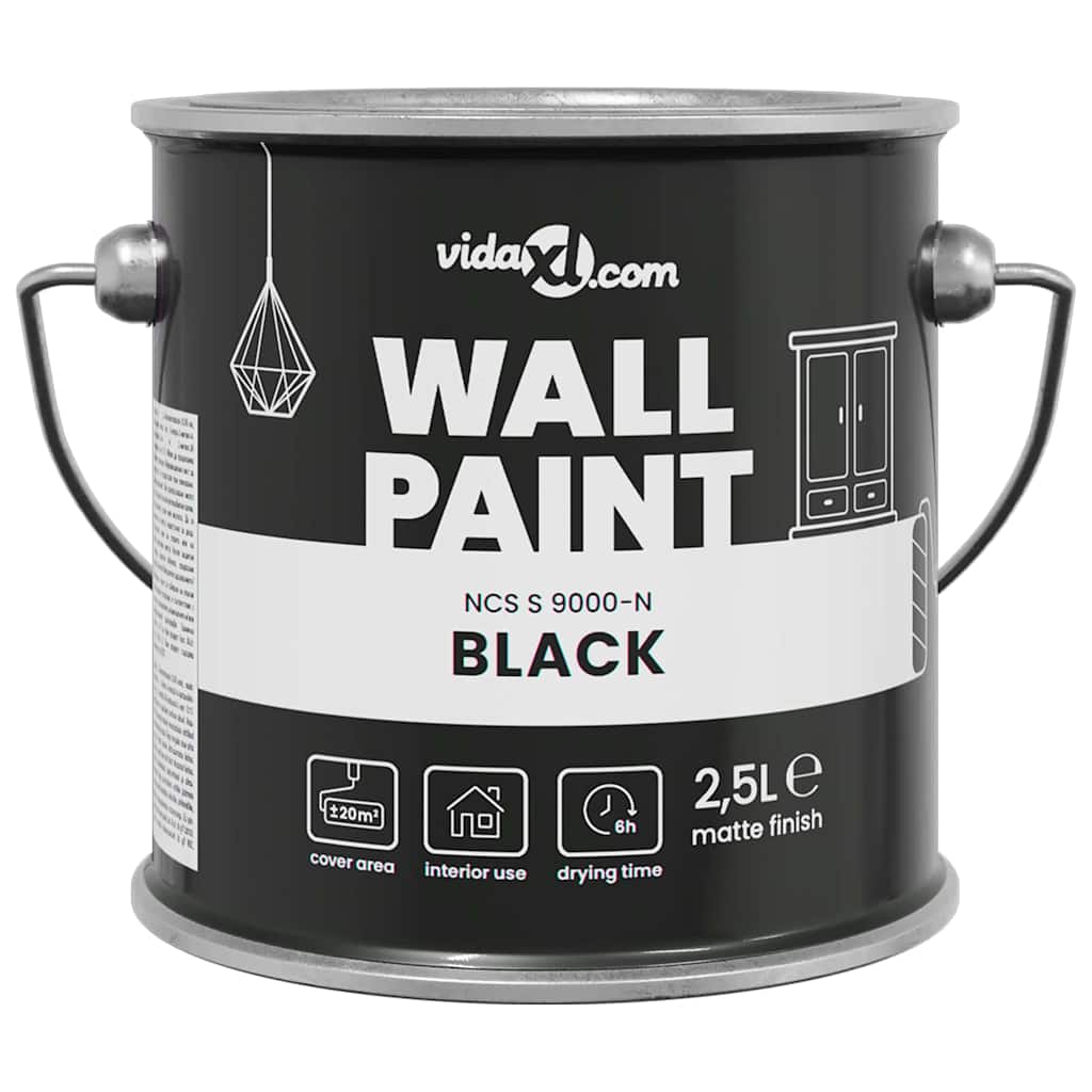 Vægmaling Sort 2,5 L Vægprint