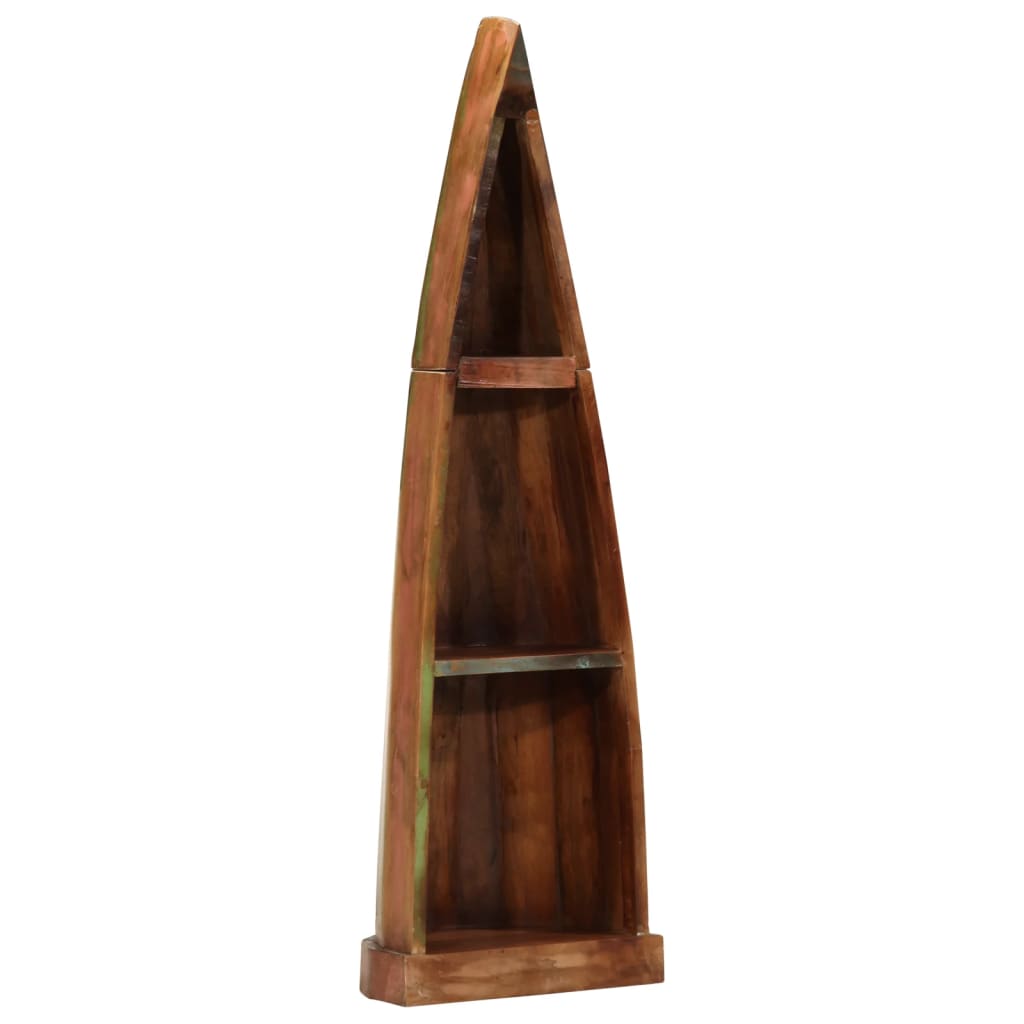 reol 39x27x127 cm bådinspireret massivt genbrugstræ