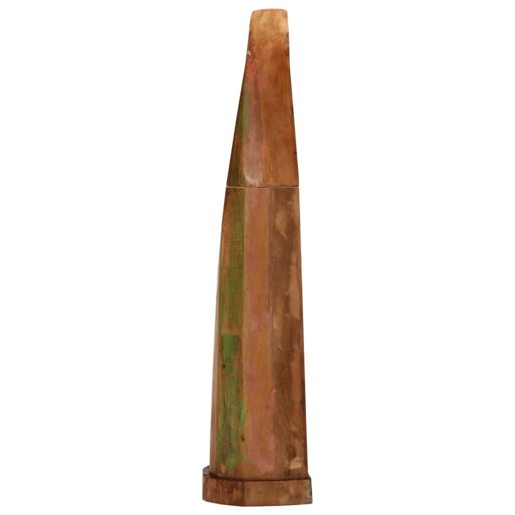 reol 39x27x127 cm bådinspireret massivt genbrugstræ