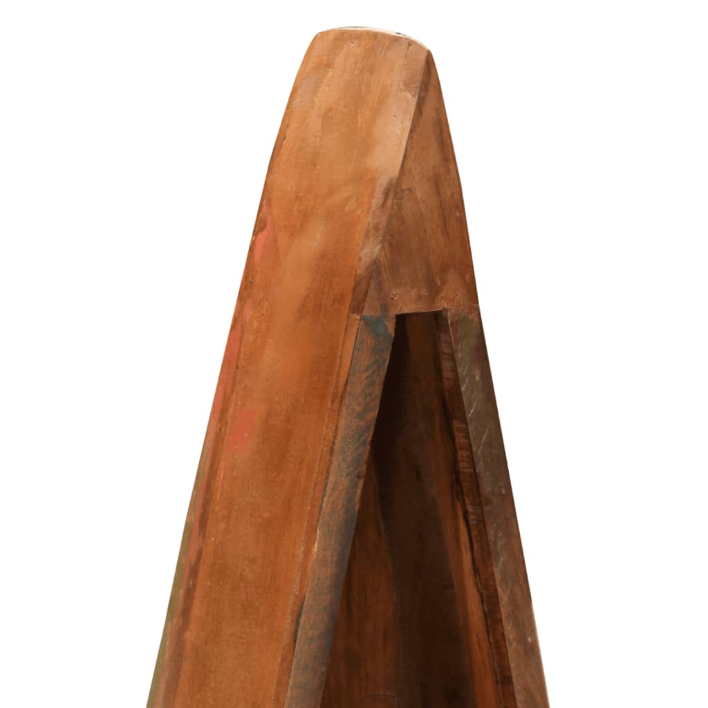 reol 39x27x127 cm bådinspireret massivt genbrugstræ