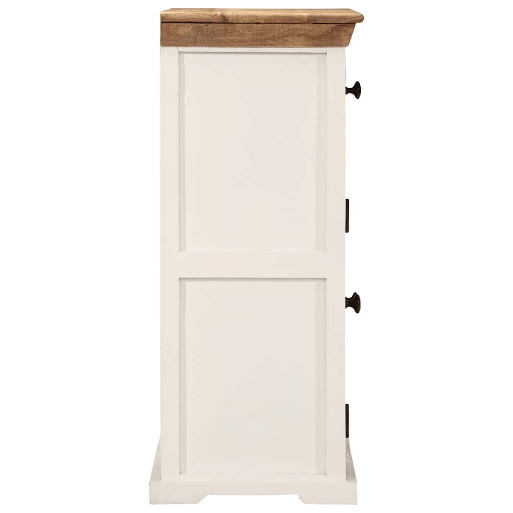 skænk 55x30x73 cm massivt ru mangotræ hvid og brun