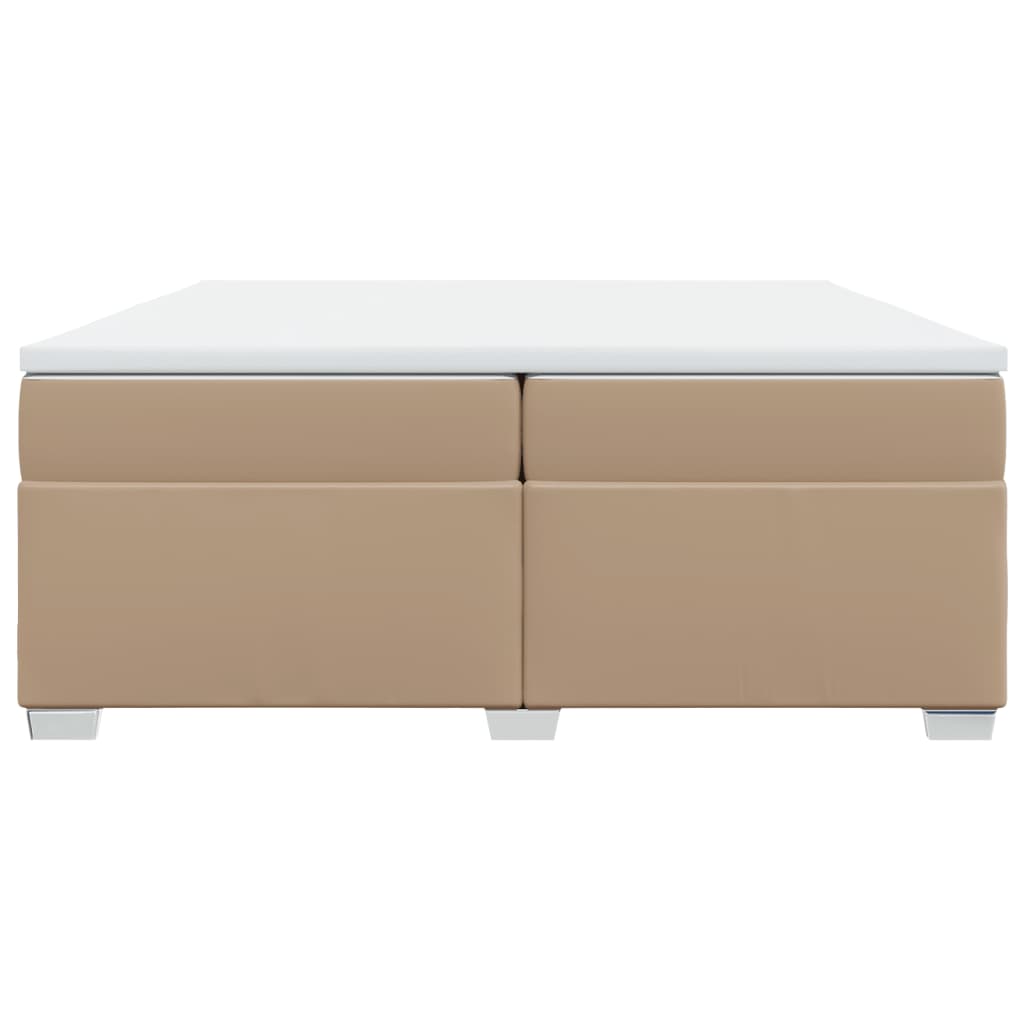 kontinentalseng 200x200 cm kunstlæder cappuccinofarvet