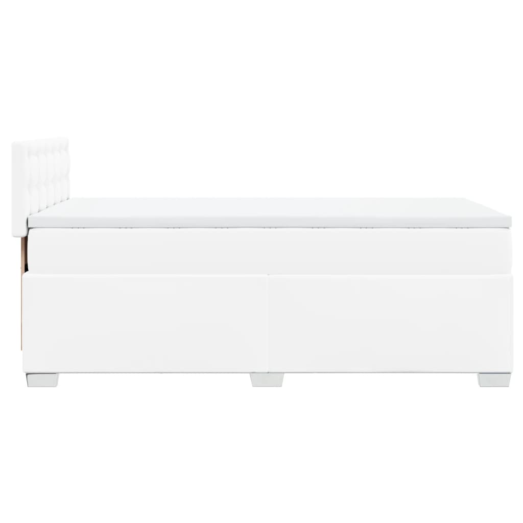 kontinentalseng med madras 90x190 cm kunstlæder hvid