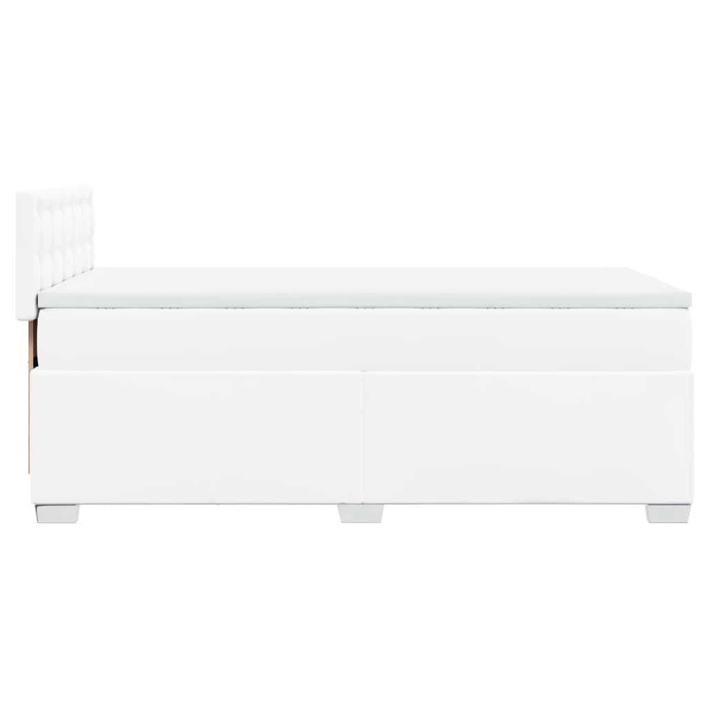 kontinentalseng med madras 90x200 cm kunstlæder hvid