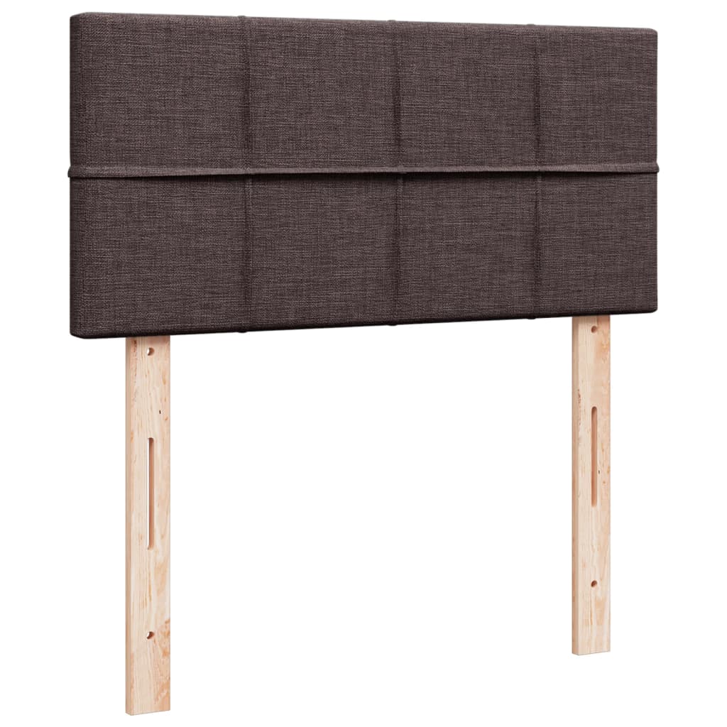kontinentalseng med madras 90x200 cm stof mørkebrun
