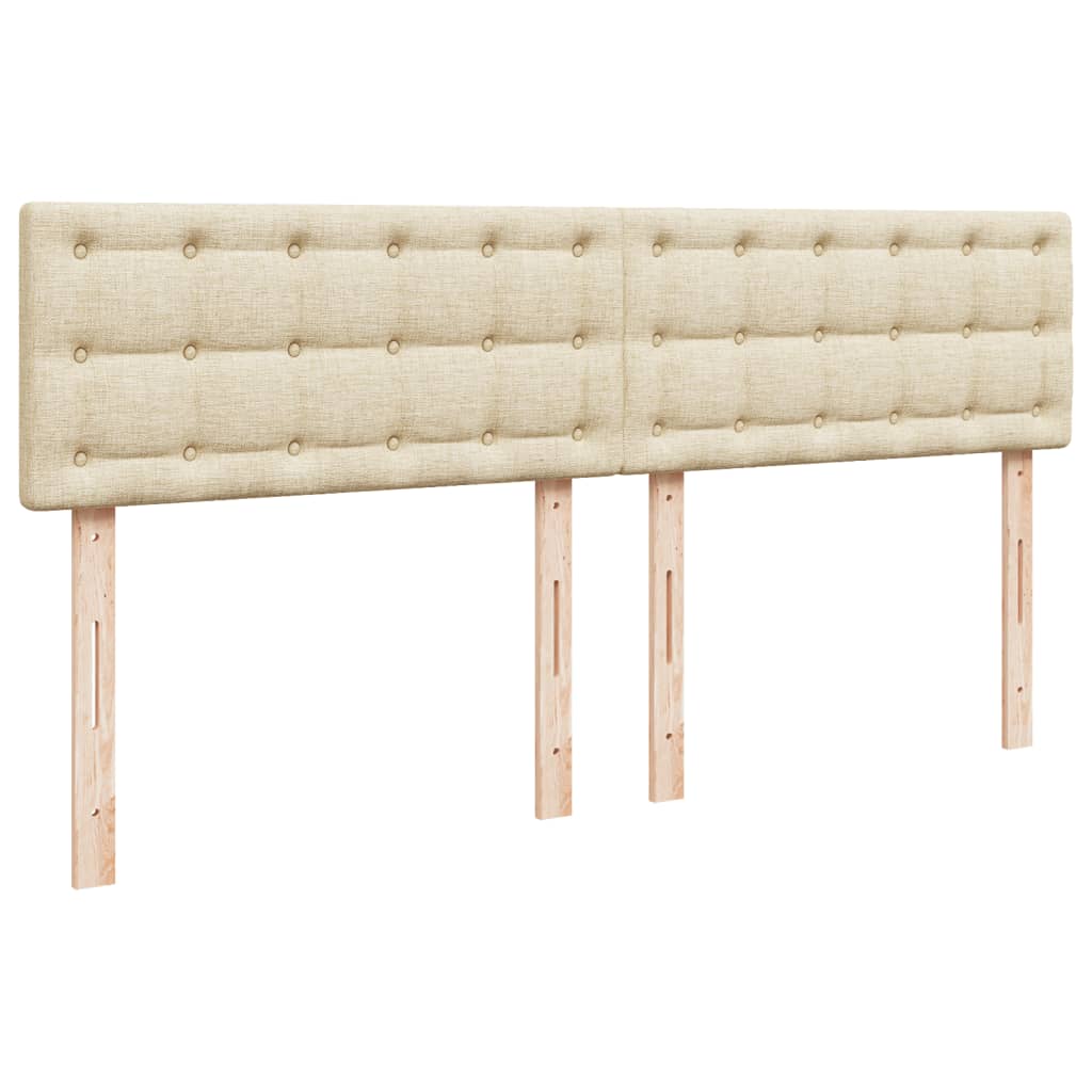 kontinentalseng med madras 200x200 cm stof cremefarvet